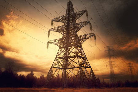 electric transmission tower for high voltageの素材