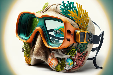 diving mask and snorkelの素材