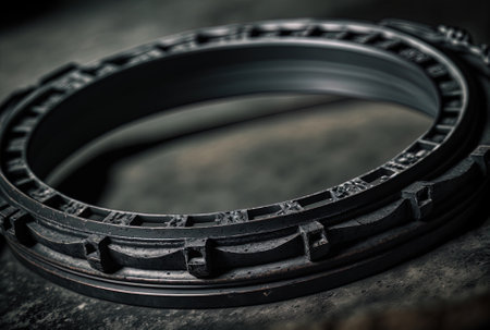black metal grunge rim up closeの素材
