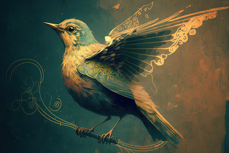 sweet vintage bird animationsの素材