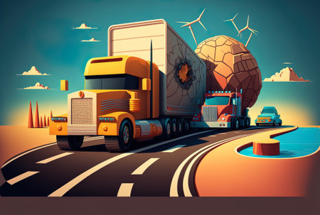 Highway and international shipping designの素材