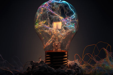 Victoria is a bright, spotless lightbulb with glowing wires (series)の素材