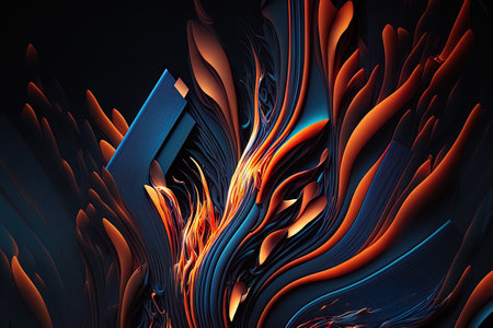 blazing lines on a blue backdrop that is abstractの素材