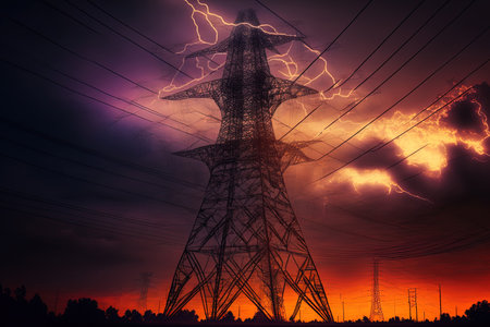 electric transmission tower for high voltageの素材