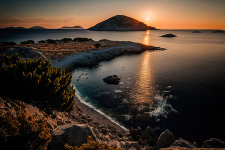 Island of Gokceada is situated in the Aegean Sea. The island is Turkish territoryの素材