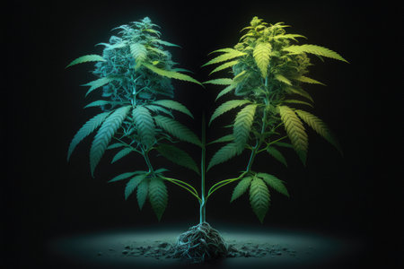 The clone stage of a marijuana plant grown in a legal recreational marijuanaの素材