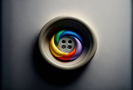 a button symbol that adds interest to your lifeの素材
