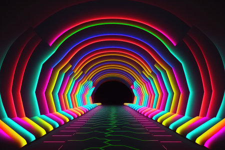 Neon Light Tunnel Flashing VJ Artの素材