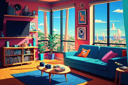 Modern living room in Australian mansionの素材