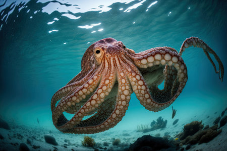 Octopus vulgaris, a common octopus, in the Mediterranean Seaの素材