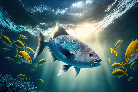 a picture of fish in the sea underwaterの素材