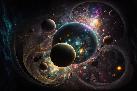 the stars, planets, and other luminaries in the cosmosの素材