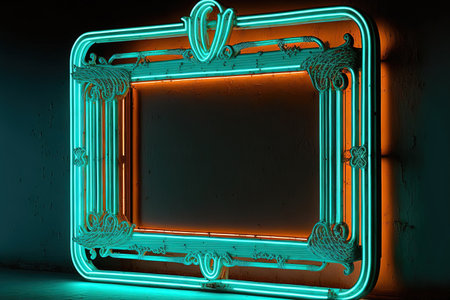 empty frame for a vintage neon signの素材