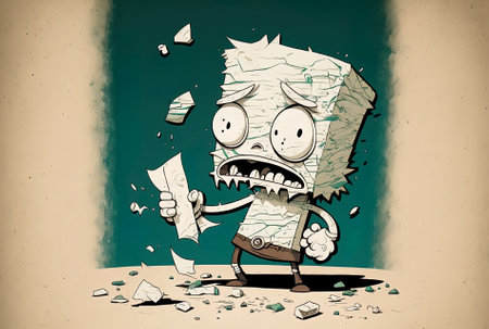 tattered white paperの素材