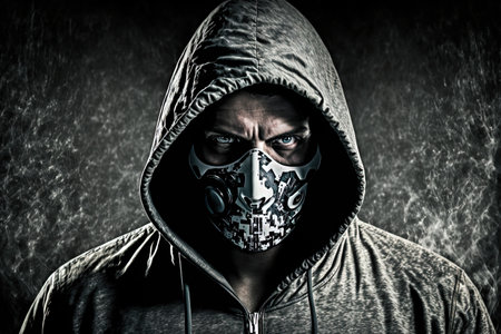 picture of a hacker wearing a maskの素材