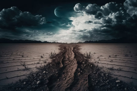 Unreal dirt and sky in the backgroundの素材