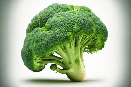 a picture of fresh broccoli on a white backgroundの素材