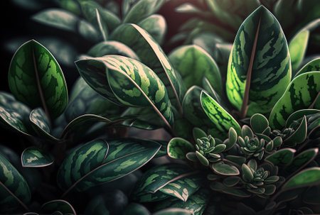 fresh, green plants up closeの素材