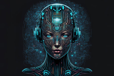 Illustration of a portrait of artificial intelligenceの素材