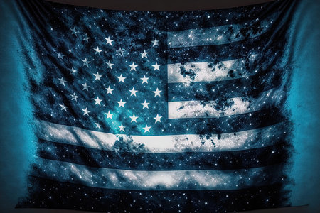 backdrop of a flag with stars. backdrop texture of stars in faraway spaceの素材