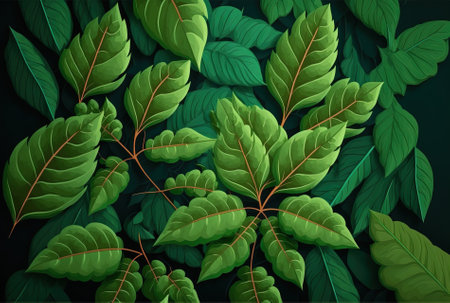natural backdrop texture of green leavesの素材