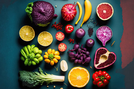 healthy foods composition for increasing immunity, top viewの素材