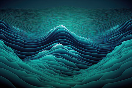 blue water wave background with abstract ripples and clean turquoise water surfaceの素材
