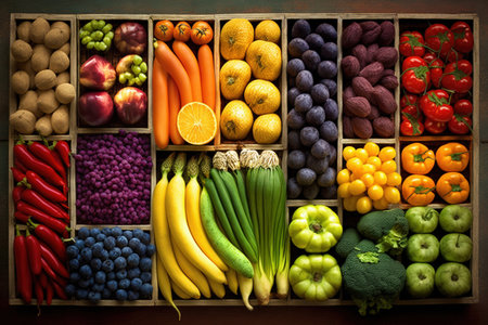 fresh fruit and veggie selectionの素材