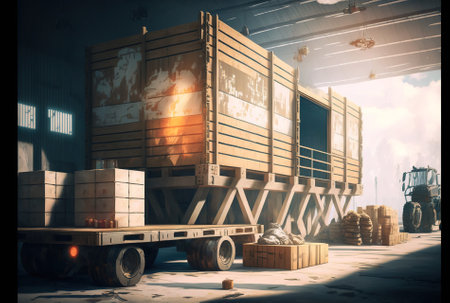 Logistical wood pallet freight industryの素材