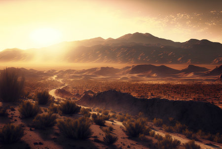 early morning desert sight in Almeriaの素材