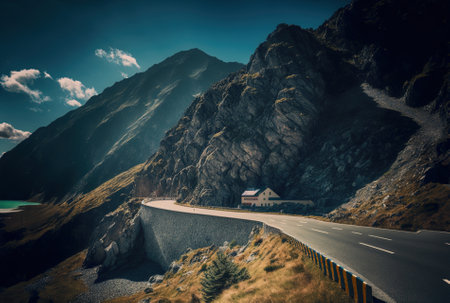 Sunny day, close up of the Transfagarasan Highwayの素材