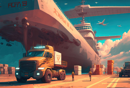 delivery logistics shipping notion of cargo freightの素材