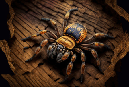 On Wood, a briny Goldenard Tarantulaの素材