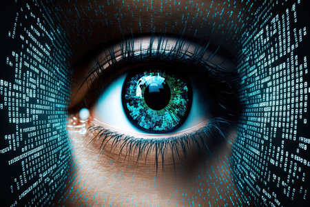 eyes to see digital information security scanの素材