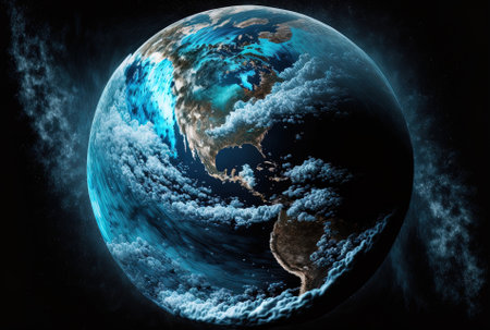 Image of the blue planet earth for a wallpaperの素材