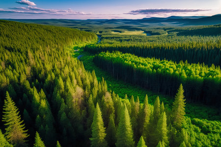 South Ural Forest has a distinctive topography, varied flora, and wildlifeの素材