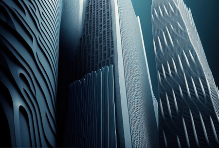 a section of a group of tall office towers. excellent photographの素材
