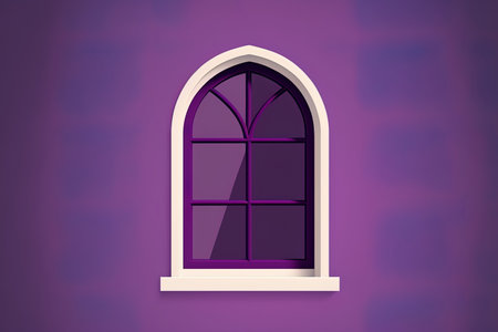 Isolated window icon with a purple backdrop. Flat styleの素材