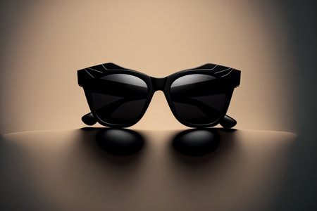 sunglasses in black on a white backdropの素材