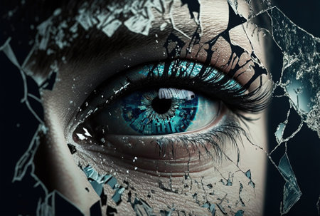 Behind the shattered mirror, eyesの素材