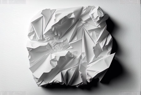 Background of white paper that has been crumpledの素材