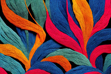 Beautiful babanas Painted like an embroidery. Made digitallyの素材