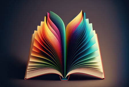 Book with open pages for online study graphic ideaの素材