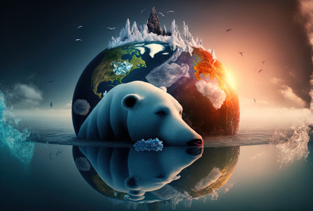 Composition that indicates the issue of global warmingの素材