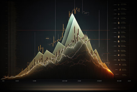Conceptual forex graph chartの素材