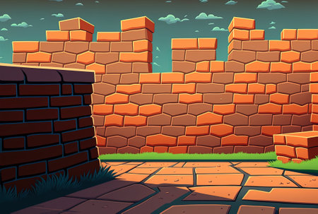 Concept for a brick wall wallpaper backgroundの素材