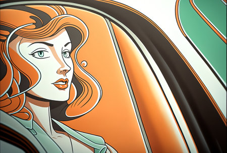 a close up of the seat detailing in a contemporary automobile interiorの素材