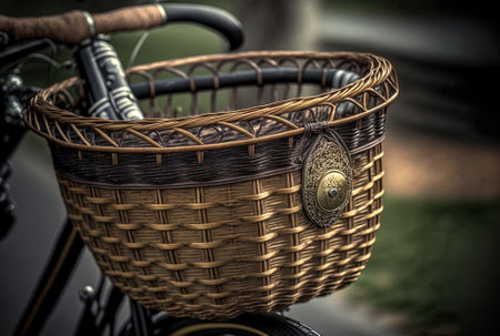 bicycle basket in closeupの素材