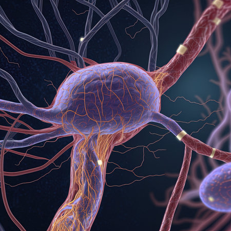 3D illustration showing active brain and energetic vagus nerve (tenth cranial nerve or CN X)の素材
