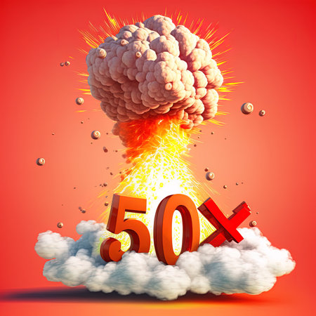3D illustration, Symbolic image on the topic of cost explosion, inflation, price increase in the USAの素材